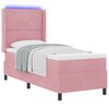 vidaXL Cama con Box Spring LED y Colch&oacute;n Rosa 80 x 200 cm Terciopelo