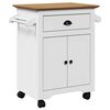 vidaXL Carrito de cocina BODO blanco y marr&oacute;n 72x45x80 cm
