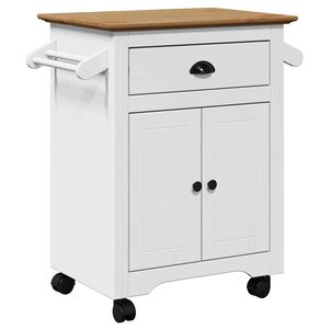 vidaXL Carrito de cocina BODO blanco y marr&oacute;n 72x45x80 cm