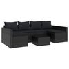 vidaXL Set de muebles de jard&iacute;n 2 pzas y cojines rat&aacute;n sint&eacute;tico negro