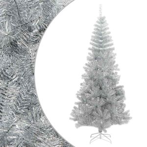 vidaXL &Aacute;rbol de Navidad artificial con soporte plateado PET 210 cm