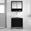 vidaXL Mueble de lavabo para ba&ntilde;o Roble Negro 65 x 33 x 60 cm