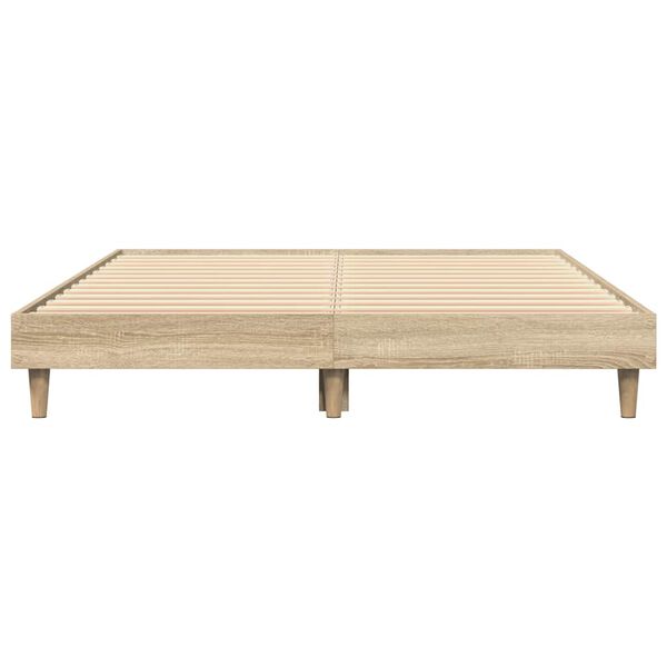 vidaXL Estructura de cama sin colch&oacute;n madera roble Sonoma 120x200 cm