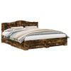 vidaXL Estructura de cama con caj&oacute;n Roble ahumado 200 x 200 cm