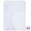 vidaXL S&aacute;banas bajeras impermeables 2 uds algod&oacute;n blanco 180x200 cm