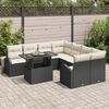 vidaXL Conjunto de sof&aacute; de jard&iacute;n 9 pcs Negro Rattan de Poli&eacute;ster