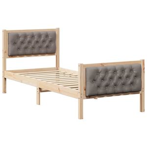 vidaXL Estructura de cama Taup&eacute; 80 x 200 cm Madera de pino macizo