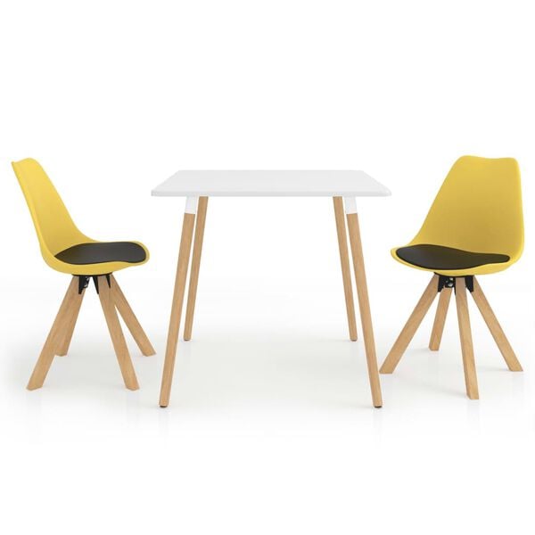 vidaXL Juego de comedor 3 piezas negro y amarillo