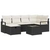vidaXL Conjunto de sof&aacute; de jard&iacute;n 7 uds. Negro rat&aacute;n sint&eacute;tico