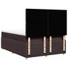vidaXL Cama box spring con colch&oacute;n tela marr&oacute;n oscuro 140x190 cm