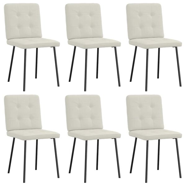 vidaXL Sillas de comedor 6 unidades de terciopelo crema