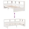 vidaXL Cama con estanter&iacute;a sin colch&oacute;n madera maciza blanco 90x200 cm