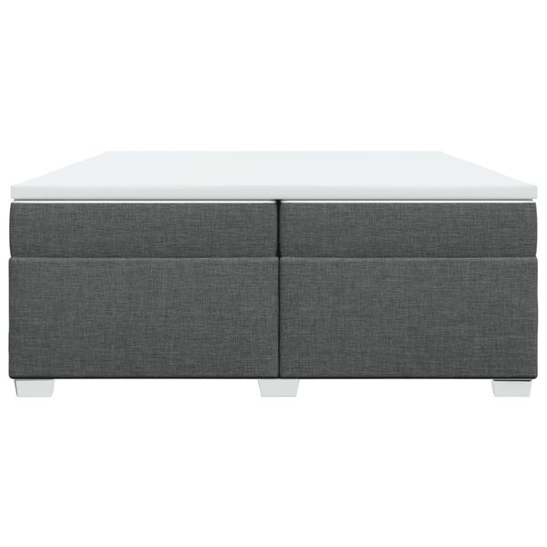 vidaXL Cama box spring con colch&oacute;n tela gris oscuro 200x200 cm