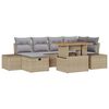 vidaXL Conjunto de sof&aacute; de jard&iacute;n 7 uds. Beige rat&aacute;n sint&eacute;tico