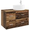 vidaXL Juego de muebles de ba&ntilde;o 2 uds. Madera envejecida