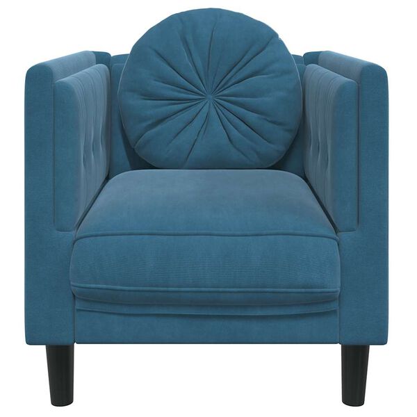 vidaXL Sill&oacute;n con coj&iacute;n terciopelo azul