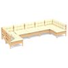 vidaXL Muebles de jard&iacute;n 7 pzas y cojines madera maciza de pino crema