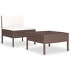 vidaXL Set de muebles de jard&iacute;n 2 piezas con cojines rat&aacute;n PE marr&oacute;n