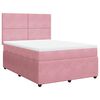 vidaXL Cama box spring con colch&oacute;n terciopelo rosa 140x200 cm