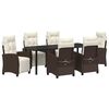 vidaXL Conjunto de Comedor de Jard&iacute;n 7 uds. Marr&oacute;n rat&aacute;n sint&eacute;tico