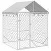 vidaXL Perrera de exterior con toldo acero galvanizado plata 2x2x2,5 m