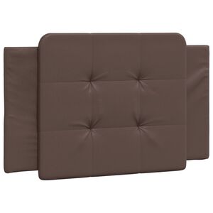 vidaXL Cabecero de cama acolchado Zadar cuero sint&eacute;tico marr&oacute;n 80 cm