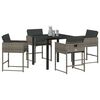 vidaXL Conjunto de Comedor de Jard&iacute;n 5 pcs Gris rat&aacute;n sint&eacute;tico