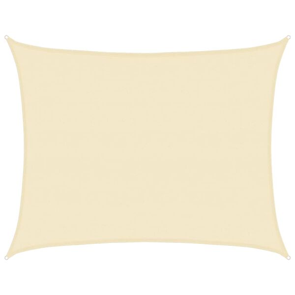 vidaXL Toldo de vela crema HDPE 160 g/m² 6x8 m