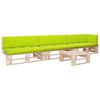 vidaXL Muebles de palets 4 pzas y cojines madera pino impregnada