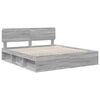 vidaXL Estructura de cama con cabecera Gris Sonoma 180 x 200 cm