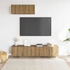 vidaXL Mueble para TV de pared madera contrachapada artesanal 3 piezas