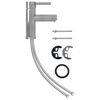 vidaXL Grifo para lavabo de ba&ntilde;o acabado plateado 130x176 mm