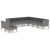vidaXL Set de muebles de jard&iacute;n 9 pzas y cojines rat&aacute;n sint&eacute;tico gris