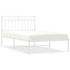 vidaXL Estructura cama sin colch&oacute;n con cabecero metal blanco 107x203cm