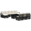 vidaXL Conjunto de sof&aacute;s de jard&iacute;n 11 uds. Negro y Blanco Crema