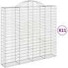 vidaXL Cestas gaviones 11 uds forma de arco hierro 200x50x180/200 cm