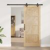 vidaXL Puerta Corredera Natural y negro 86 x 211 cm