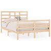 vidaXL Estructura de cama de matrimonio madera maciza 135x190 cm