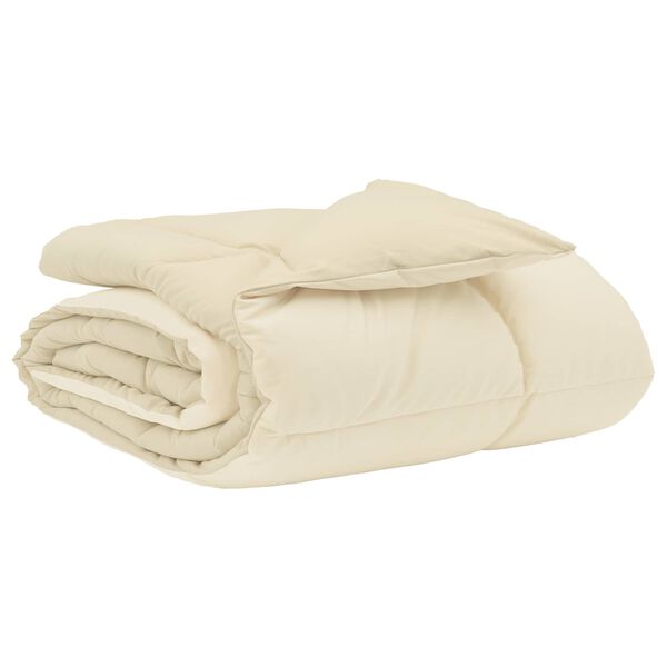 vidaXL Edred&oacute;n de Verano Acolchado Crema 220 x 260 cm Microfibra