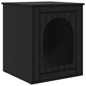 vidaXL Casa para Gatos Negro 53 x 52 x 62 cm Madera de ingenier&iacute;a