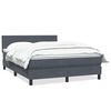 vidaXL Cama box spring con colch&oacute;n terciopelo gris oscuro 160x210 cm