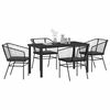 vidaXL Conjunto de Comedor de Jard&iacute;n 5 pcs Negro rat&aacute;n sint&eacute;tico