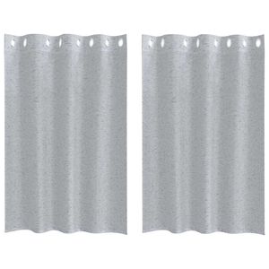 vidaXL Cortina de Voil&eacute; 2 uds. Gris oscuro 140 x 140 cm Poli&eacute;ster