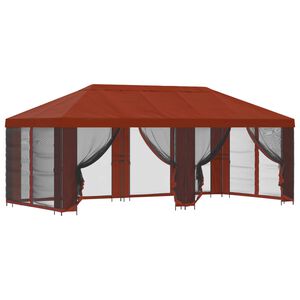 vidaXL Gazebo de jard&iacute;n con paredes laterales 6 x 3 m Terracota
