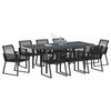 vidaXL Conjunto de Comedor de Jard&iacute;n 9 pcs Negro rat&aacute;n sint&eacute;tico