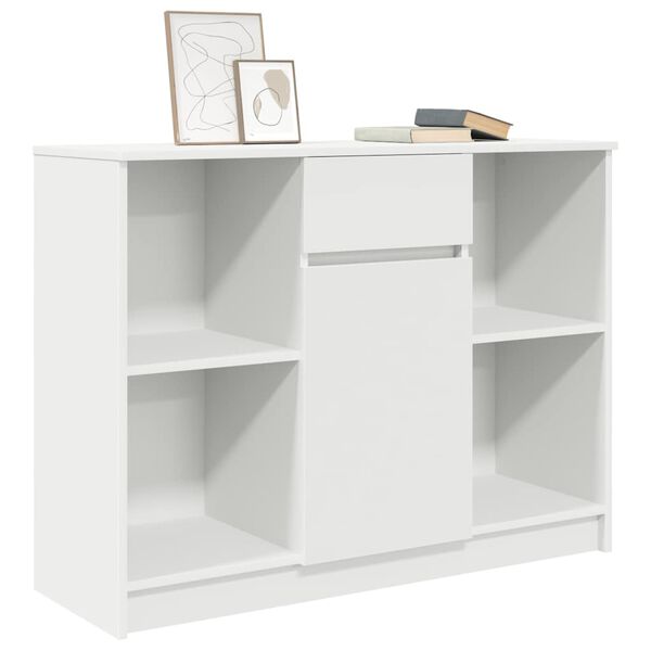 vidaXL Aparador con caj&oacute;n blanco 101x35x76 cm madera de ingenier&iacute;a