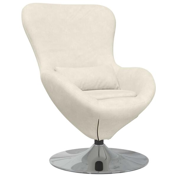 vidaXL Sill&oacute;n huevo Crema Terciopelo