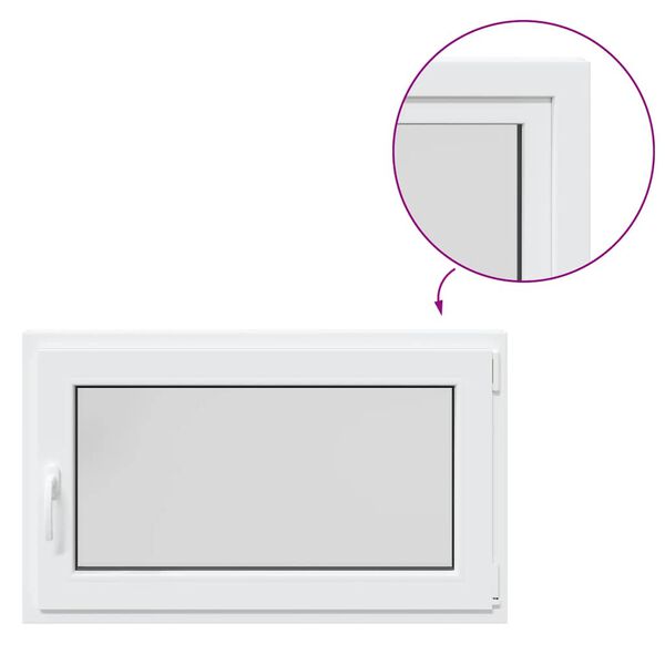 vidaXL Ventana de sótano "RISOR" 100x60 cm oscilobatiente DIN derecha blanca