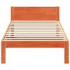 vidaXL Cama sin colch&oacute;n madera maciza pino marr&oacute;n cera 80x200 cm