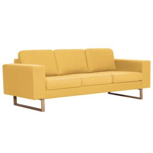 vidaXL Sof&aacute; de 3 plazas de tela amarillo